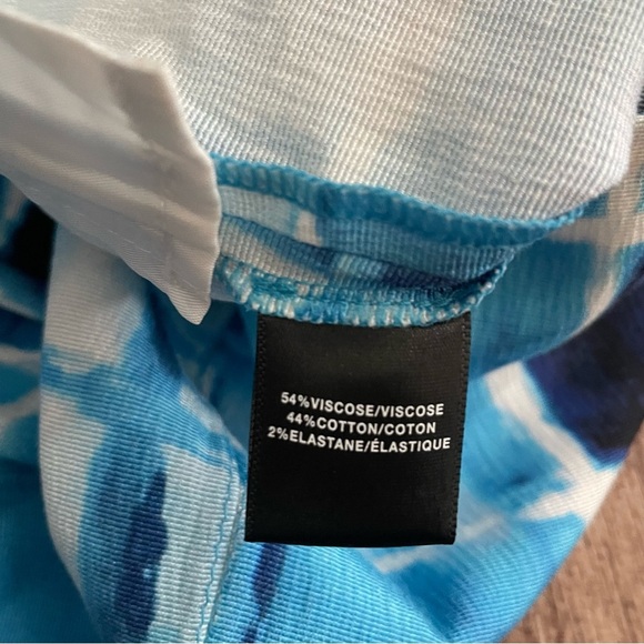 Lafayette 148 Stanton Blue Tie Dye Ankle Pants Size 4 - Picture 4 of 5